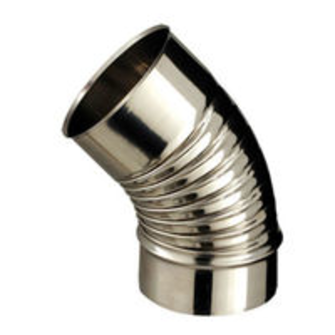 COUDE 45  INOX 304 SOUDE PLISSE D.200