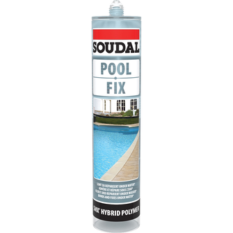 SOUDAL POOL FIX HYBRID POLYMERE 290 ML SPECIAL PISCINE CRISTAL CLEAR