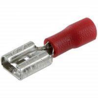 10 CLIPS FEMELLE ROUGE DIAM 6,35 MM