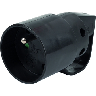 FICHE FEM. 2P+T 10/16A AVEC ANNEAU NOIR