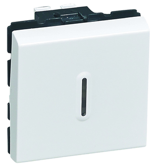 MOSAIC S POUSSOIR VOYANT 2 MODULES BLANC AVEC LAMPE