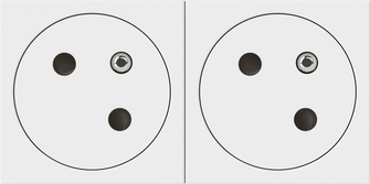 MOSAIC S 2 PRISES 2P+T PRECAB. 4 MOD.BLC