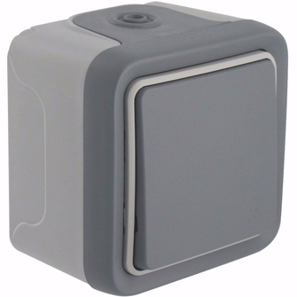 PLEXO POUSSOIR SIMPLE EN SAILLIE GRIS