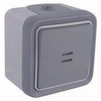 PLEXO POUSSOIR VOYANT EN SAILLIE GRIS