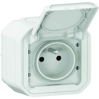 PLEXO PRISE 2P+T 16A EN SAILLIE BLANC