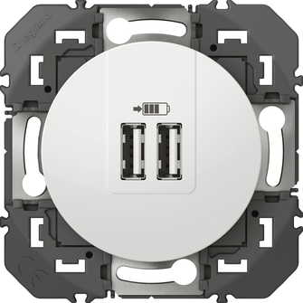DOOXIE CHARGEUR 2 USB A+A 2.4A 12W BLANC