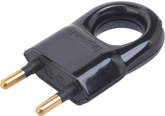 FICHE 6A MALE PLATE NOIRE SORTIE DROITE