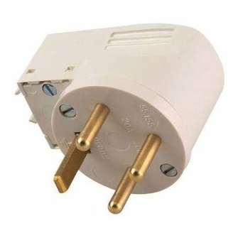 FICHE 20A 3P+T LATERALE BLANC MALE