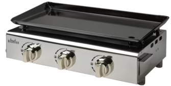 PLANCHA GAZ 3 FEUX CHASSIS INOX 7.5 KW SURFACE CUISSON 67X34 CM
