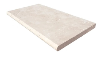 MARGELLE TRAVERTIN CLASSIC LIGHT 1ER CHOIX - 33x61cm - Ep .30mm Bord arrondi