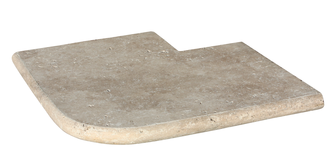 MARGELLE ANGLE SORTANT TRAVERTIN CLASSIC MIX-R15 pour margelle de 33cm (MAR00055)