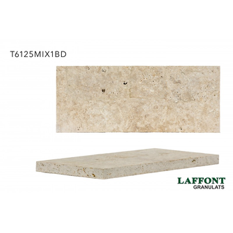 MARGELLE TRAVERTIN BEIGE 61x25x3cm MIX1 (1er Choix) Bord droit