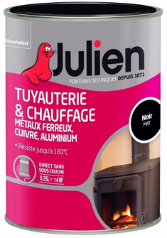 JULIEN PEINTURE CHAUFF.MAT.NOIR 250 ML 160 C