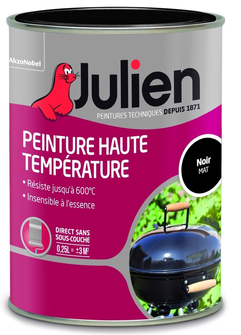 JULIEN PEINTURE HTE TEMP MAT NOIR 250 ML 600 C
