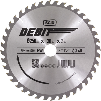 SCID LAME SCIE CIRCULAIRE 250X30 40 D