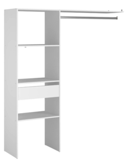 DRESSING COLONNE + PENDERIE + TIROIR BLANC - 160x180x40CM