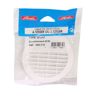 GRILLE VENTILATION RONDE  BC110  / CARTE