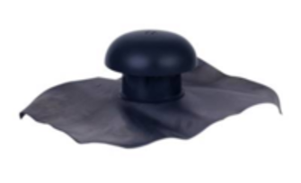 CHAPEAU VENTILATION COLLERETTE ETANCHE 40X33 D 100 AVEC MOUSTIQUAIRE ARDOISE