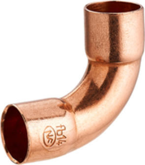 COUDE CUIVRE 90  DF GRAND RAYON D.22