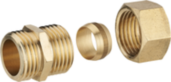 RACCORD DROIT BICONE MALE 1/2 D.16