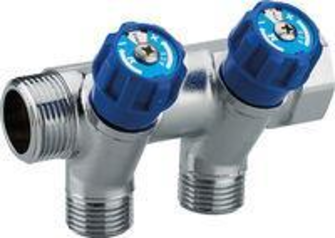 COLLECTEUR A ROBINET INTEGRE BLEU MF 3/4 2 DEPARTS M 1/2