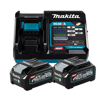 MAKITA PACK XGT 2 BATTERIES 40V 4AH MAKITA - AVEC CHARGEUR DC40RA