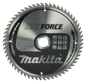 MAKITA LAME SCIE CIRCULAIRE POUR BOIS TCT PO MAKFORCE 235x30mm/60D