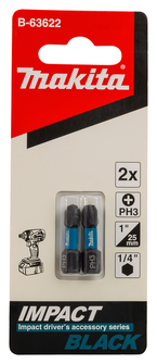 MAKITA EMBOUT IMPACT BLACK PH3 25mm 2 PIECES