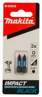 MAKITA EMBOUT IMPACT BLACK PZ1 25mm 2 PIECES