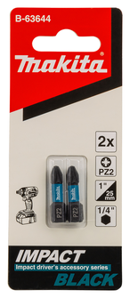 MAKITA EMBOUT IMPACT BLACK PZ2 25mm 2 PIECES