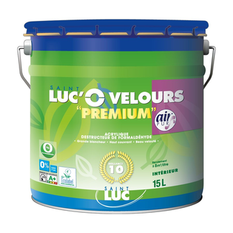 SAINT LUC'O VELOURS PREMIUM  BLANC  15L acrylique veloutee aqueuse int